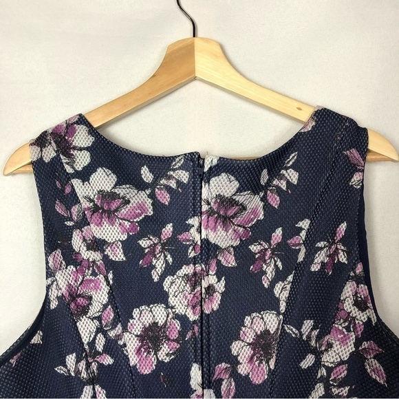 Torrid Blue Floral Mesh Pleated Mini Dress 12 - Picture 6 of 6